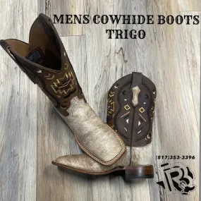 “ TRIGO “ | MEN WESTERN BOOTS LIGHT BROWN COWHIDE SQUARE BOOTS