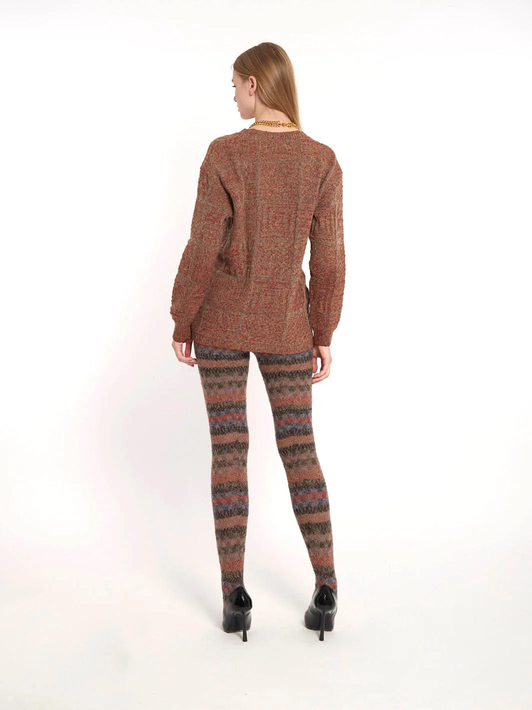 1970s Missoni V-neck cardigan in shades of grey and red