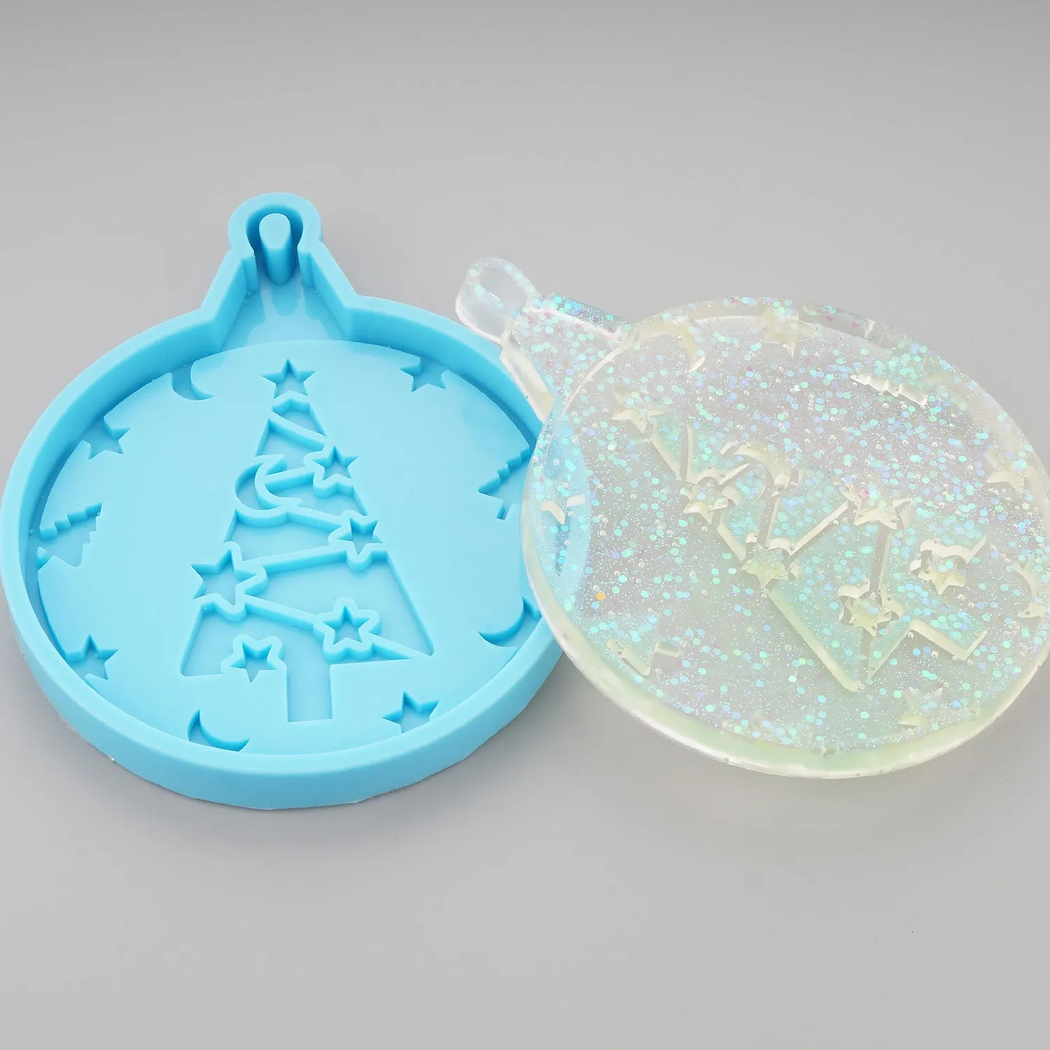 1pc Christmas Ornament Tree Mold Silicone Resin Mold For Christmas Decoration 10397155