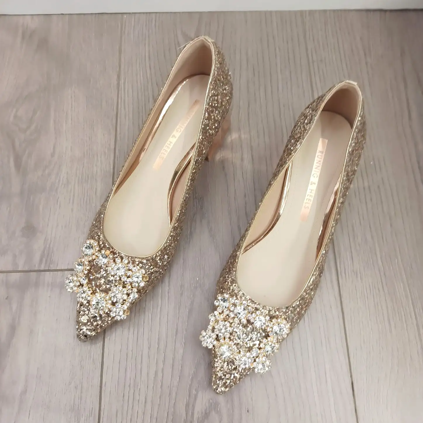 2023 Spring New Women's Single Shoes Luxury Pointed Sequins Rhinestone Crystal Bowknot High Heeled Wedding Party Shoes