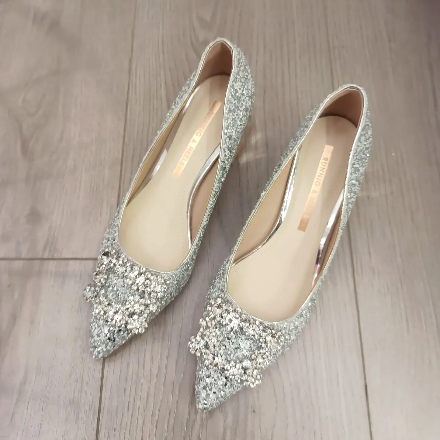 2023 Spring New Women's Single Shoes Luxury Pointed Sequins Rhinestone Crystal Bowknot High Heeled Wedding Party Shoes