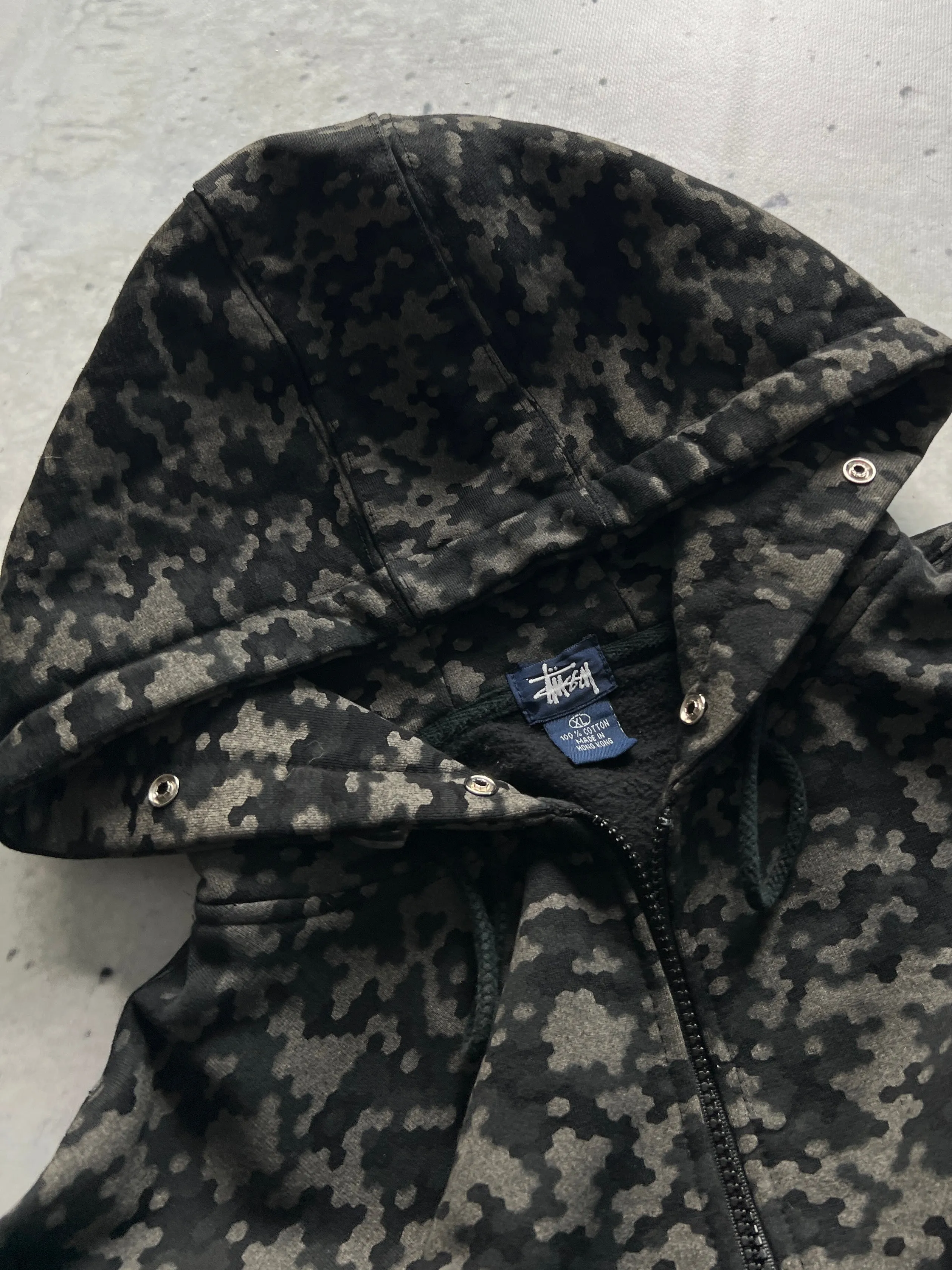 90's Stussy Digi Camo Heavyweight Hoodie (XL)