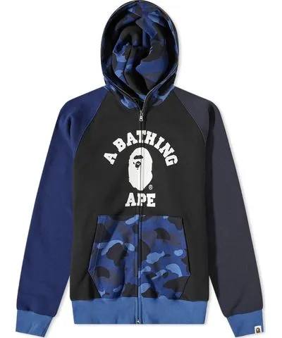 A Bathing Ape Men's Color Camo Relaxed Fit Full Zip Hoodie