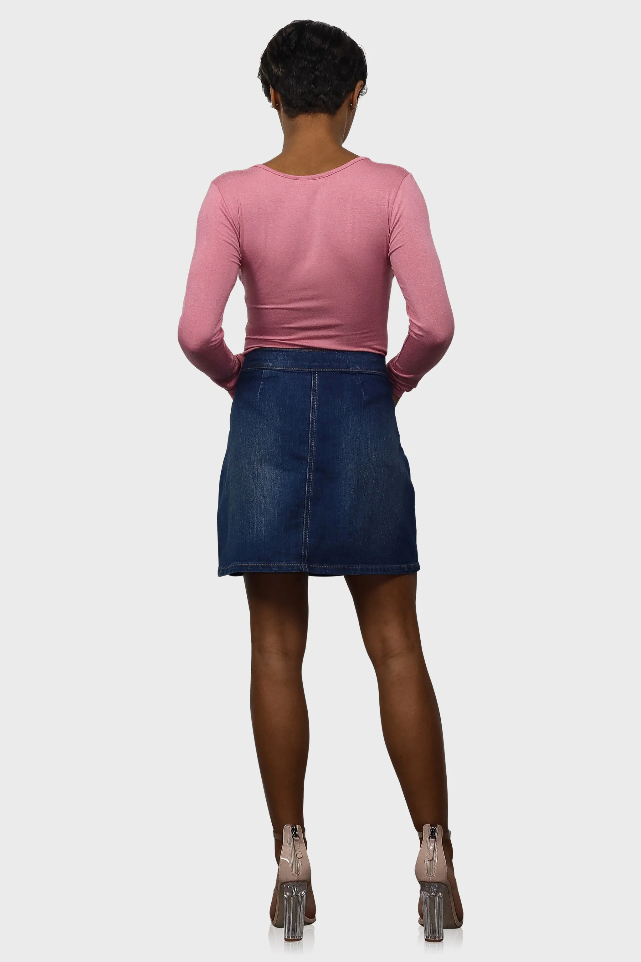 A Line Denim Skirt