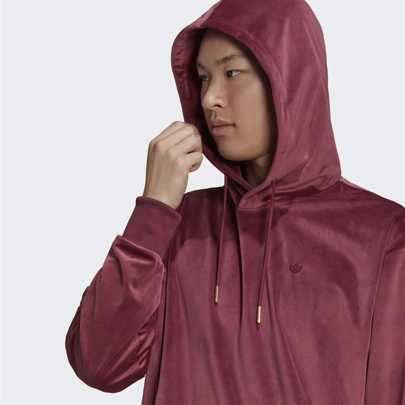 adidas Originals Adicolor Velour Hoodie - Burgundy