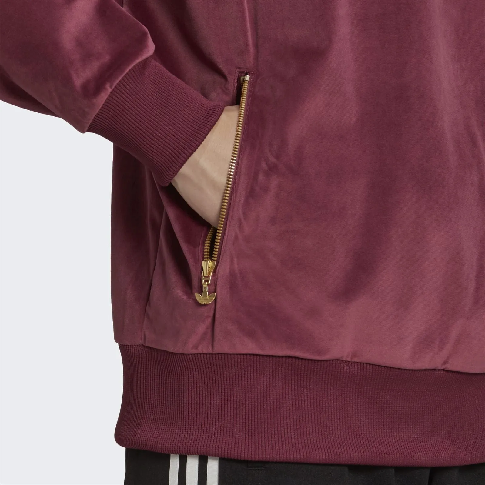 adidas Originals Adicolor Velour Hoodie - Burgundy