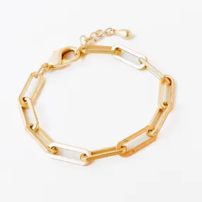 Adjustable Chunky Gold Paperclip Bracelet