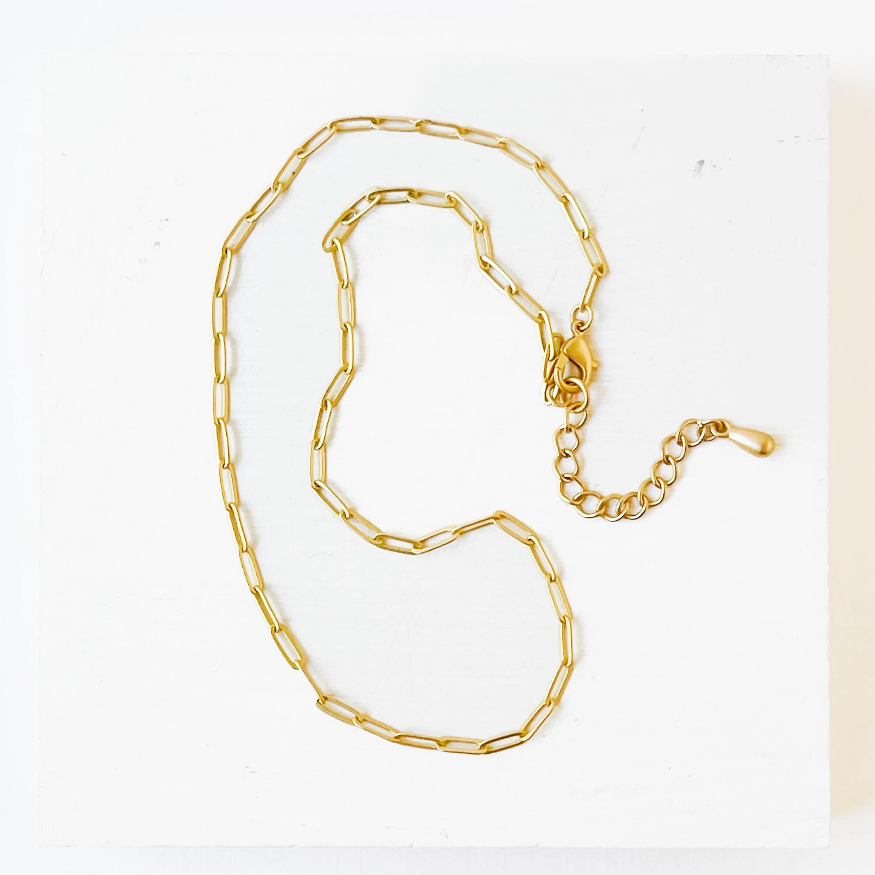 Adjustable Sweet And Dainty Gold Paperclip Necklace - WS