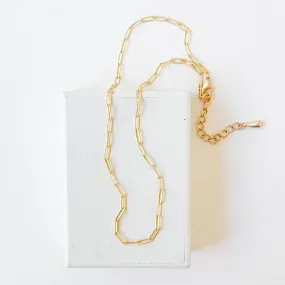 Adjustable Sweet And Dainty Gold Paperclip Necklace - WS