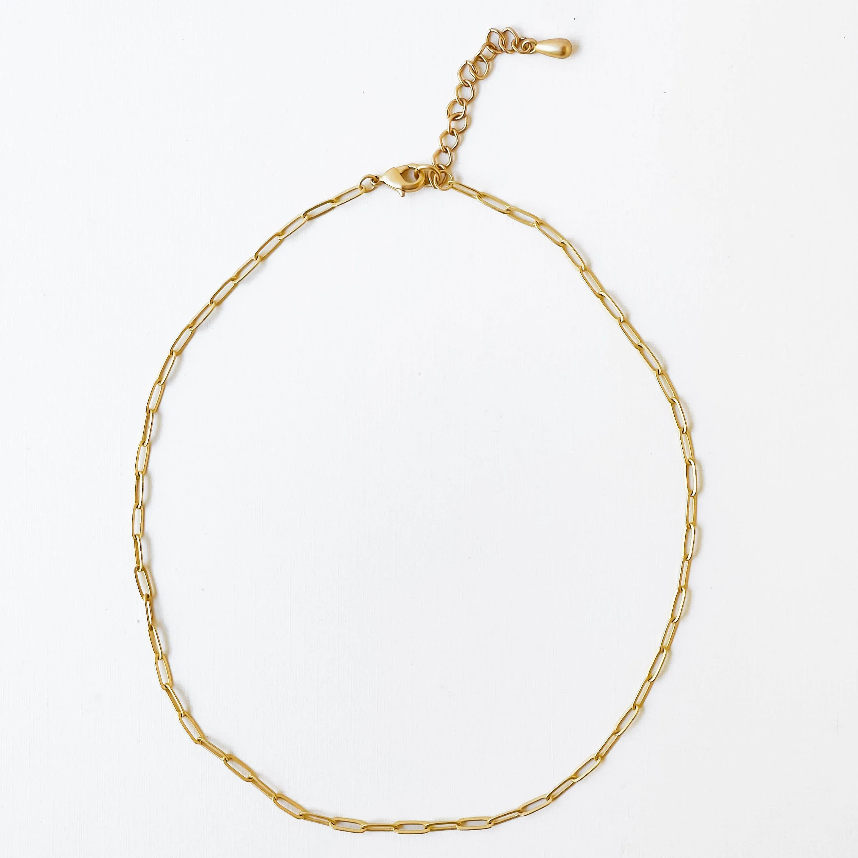 Adjustable Sweet And Dainty Gold Paperclip Necklace - WS