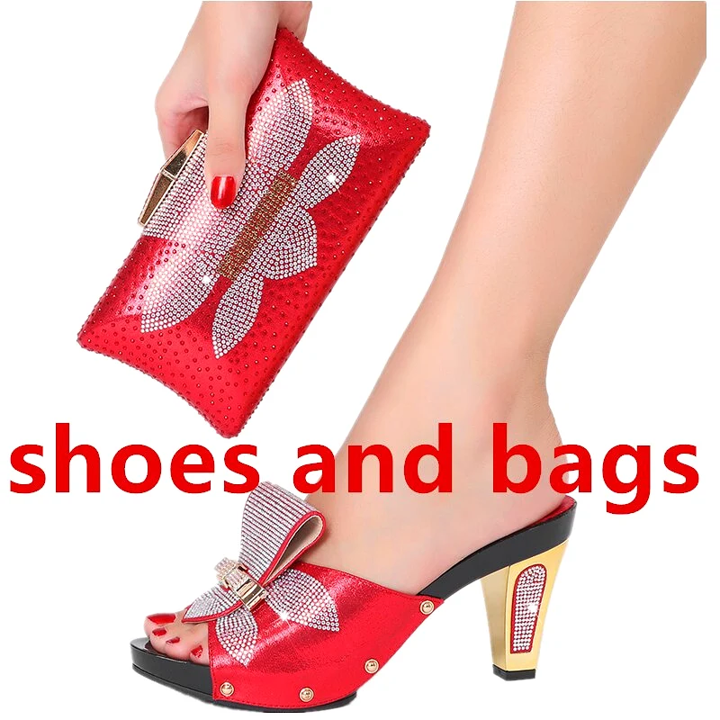 African Women Shoes With Matching Bags Italian Shoe And Bag Set For Party Ladies Wedges Shoes Summer Styles