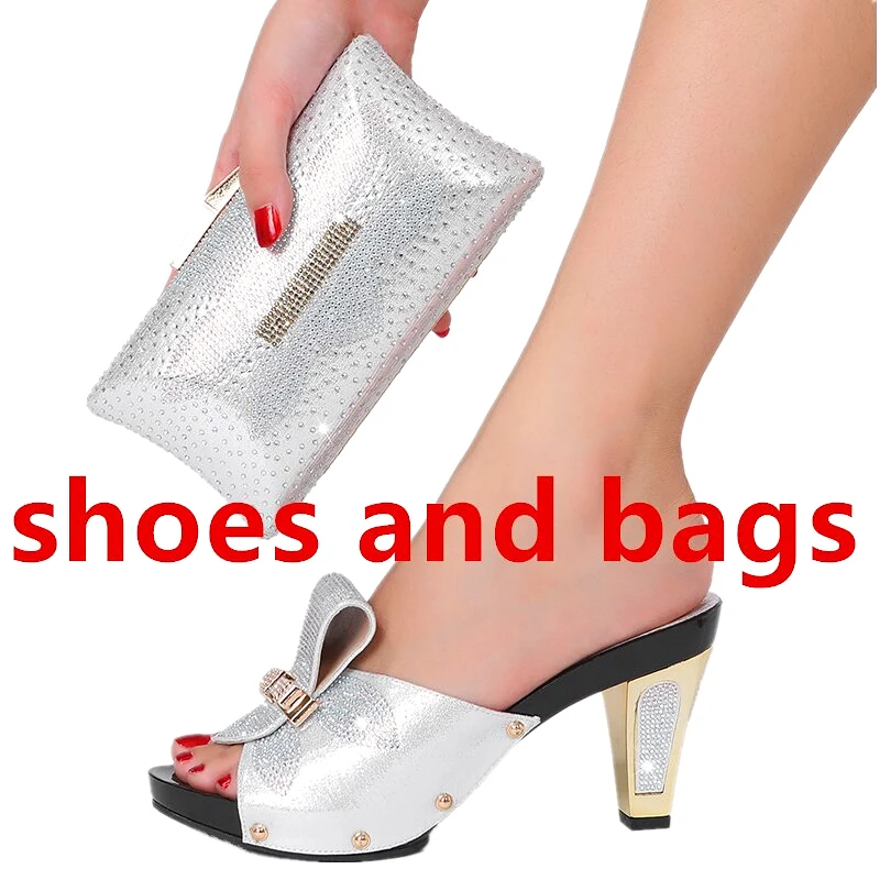 African Women Shoes With Matching Bags Italian Shoe And Bag Set For Party Ladies Wedges Shoes Summer Styles