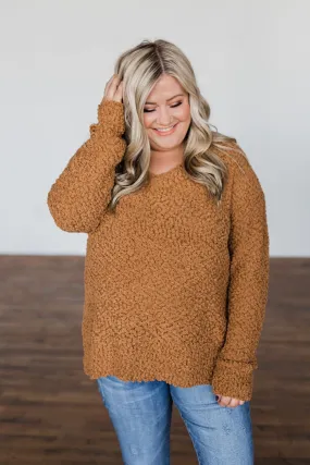 All I Can Do Popcorn Knit Sweater- Camel