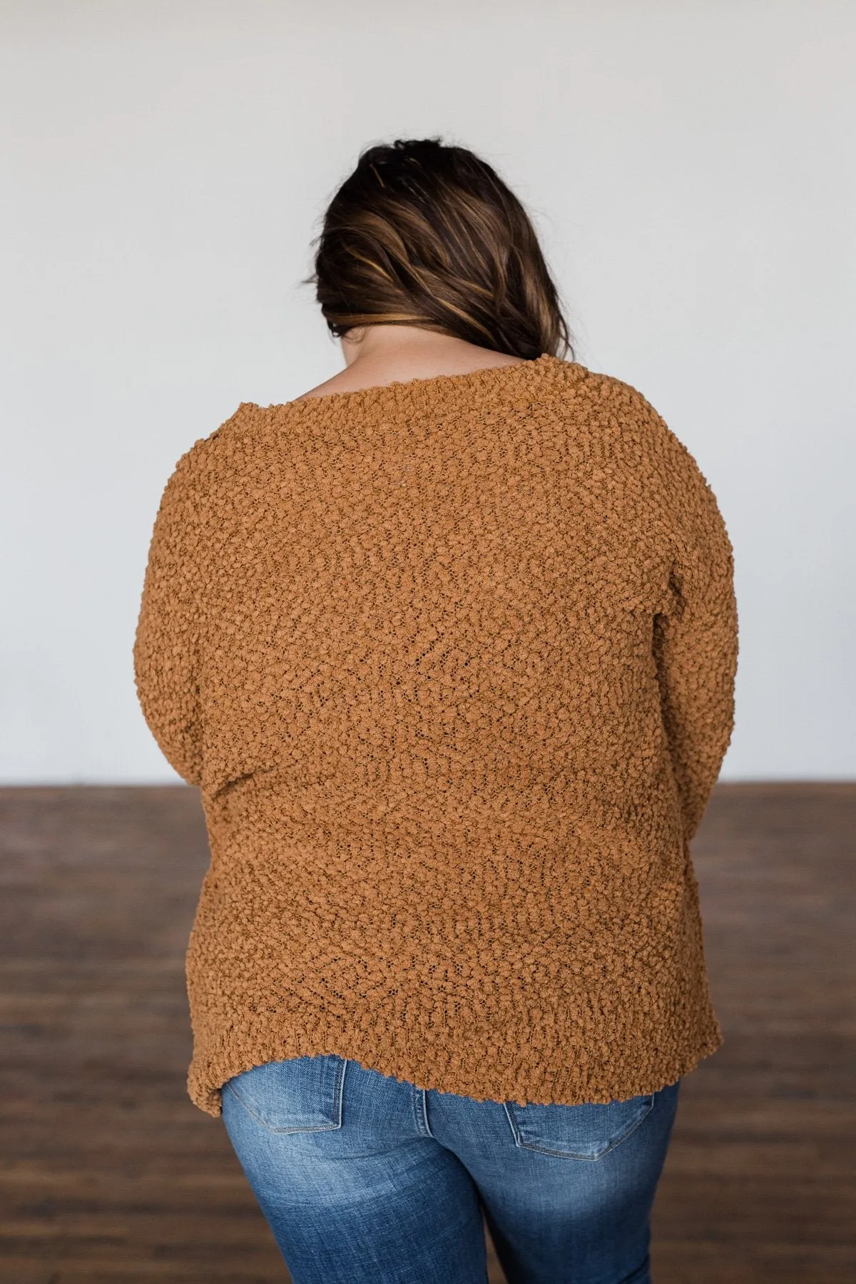 All I Can Do Popcorn Knit Sweater- Camel