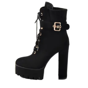 Ankle  Platform High Heel Boots