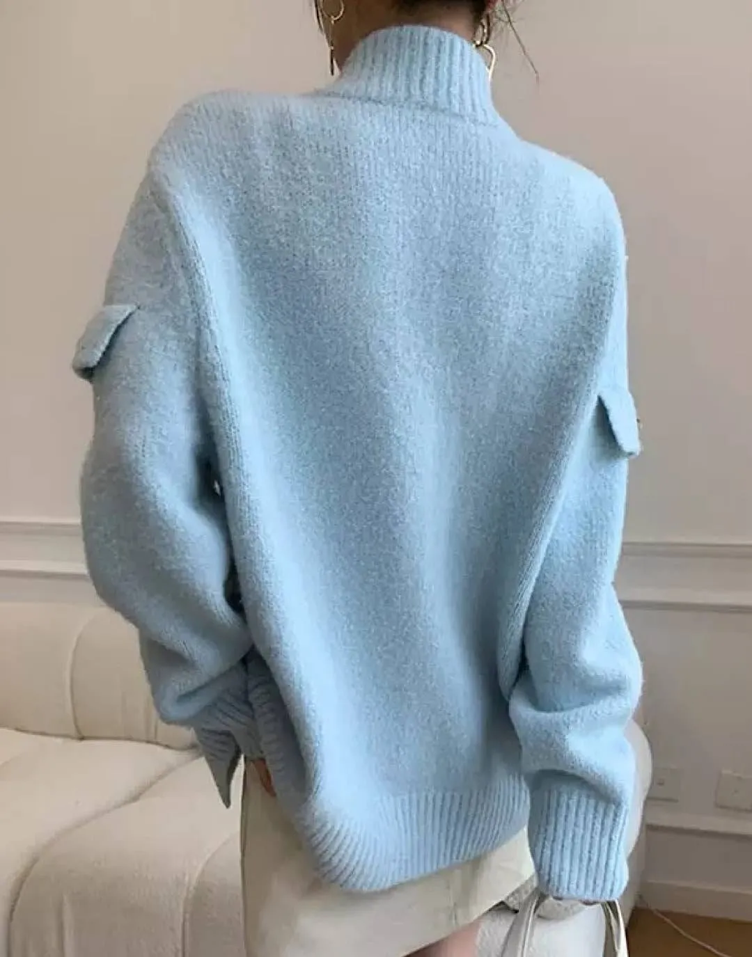 Baby Blue Loose Knit Cardigan