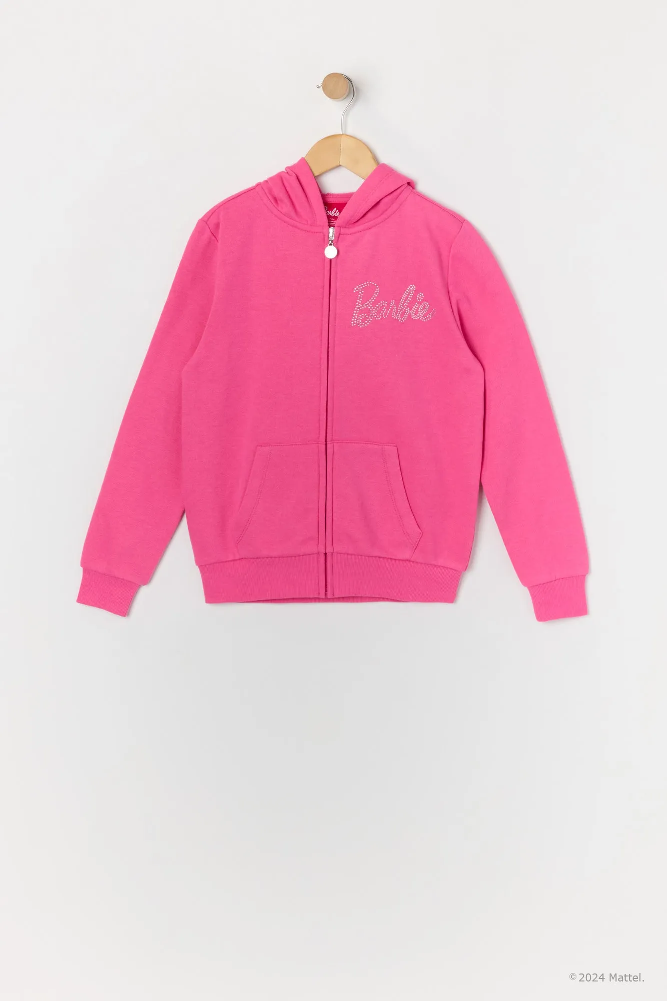 Barbie™ Girls Rhinestone Fleece Zip-Up Hoodie