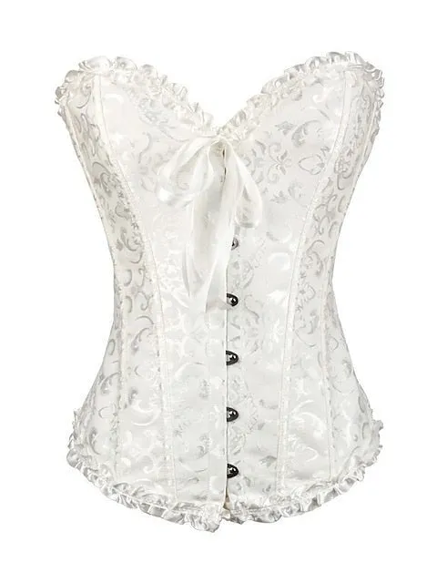 Bavarian Style Overbust Corset with Tummy Control and Push-Up Effect in Elegant Design