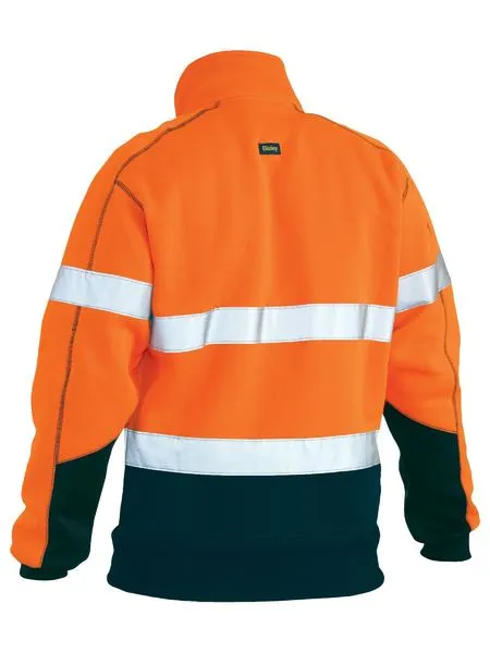 BISLEY Taped Hi Vis 1/4 Zip Fleece Pullover 300gsm