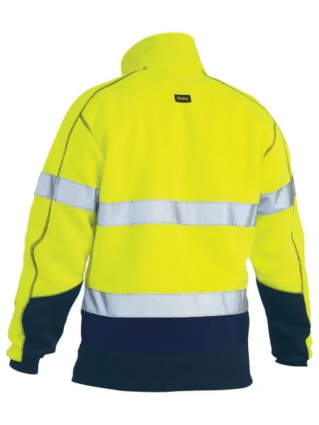 BISLEY Taped Hi Vis 1/4 Zip Fleece Pullover 300gsm