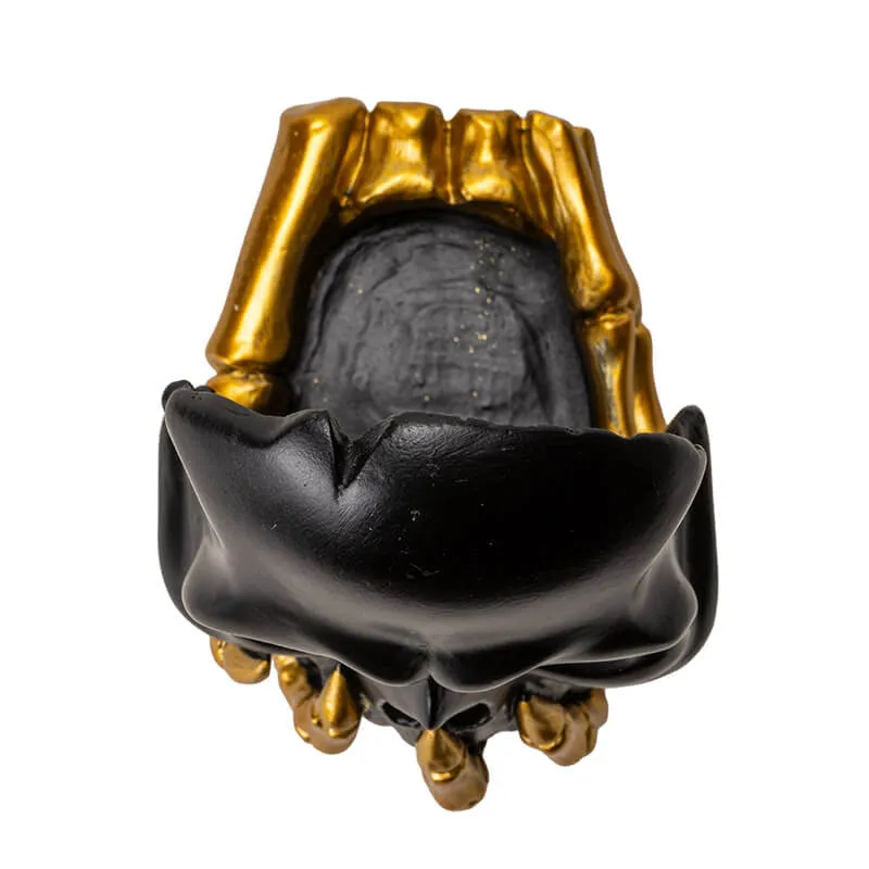 Black & Gold Skull Candleholder