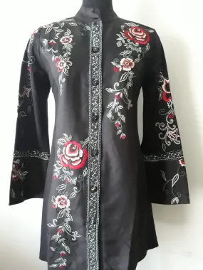 Black Floral Embroidered Jacket