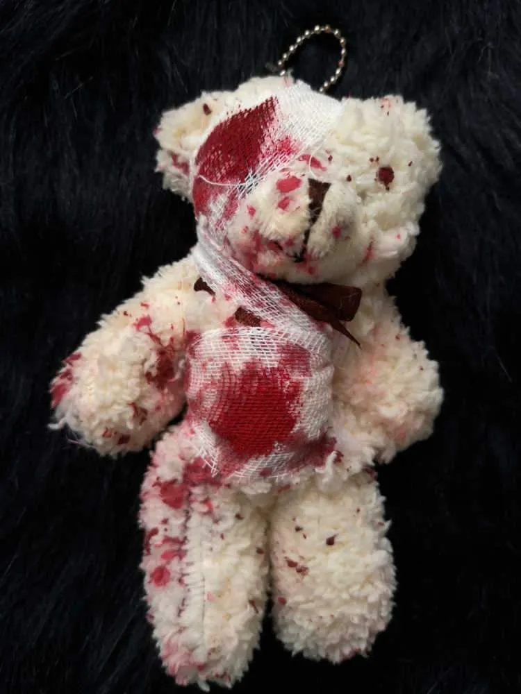 Bloody Wounds Mini Bear Key Chain