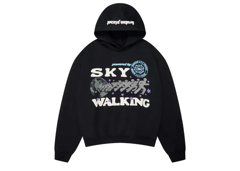 Broken Planet Sky Walking Hoodie Midnight Black