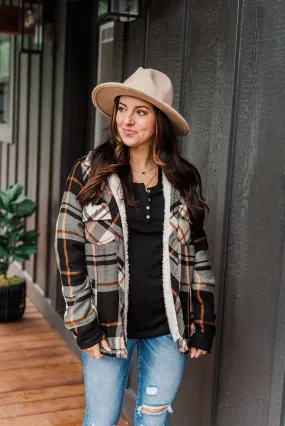 Bundled Up Beauty Plaid Faux Fur Lined Coat- Black, Cream, & Rust