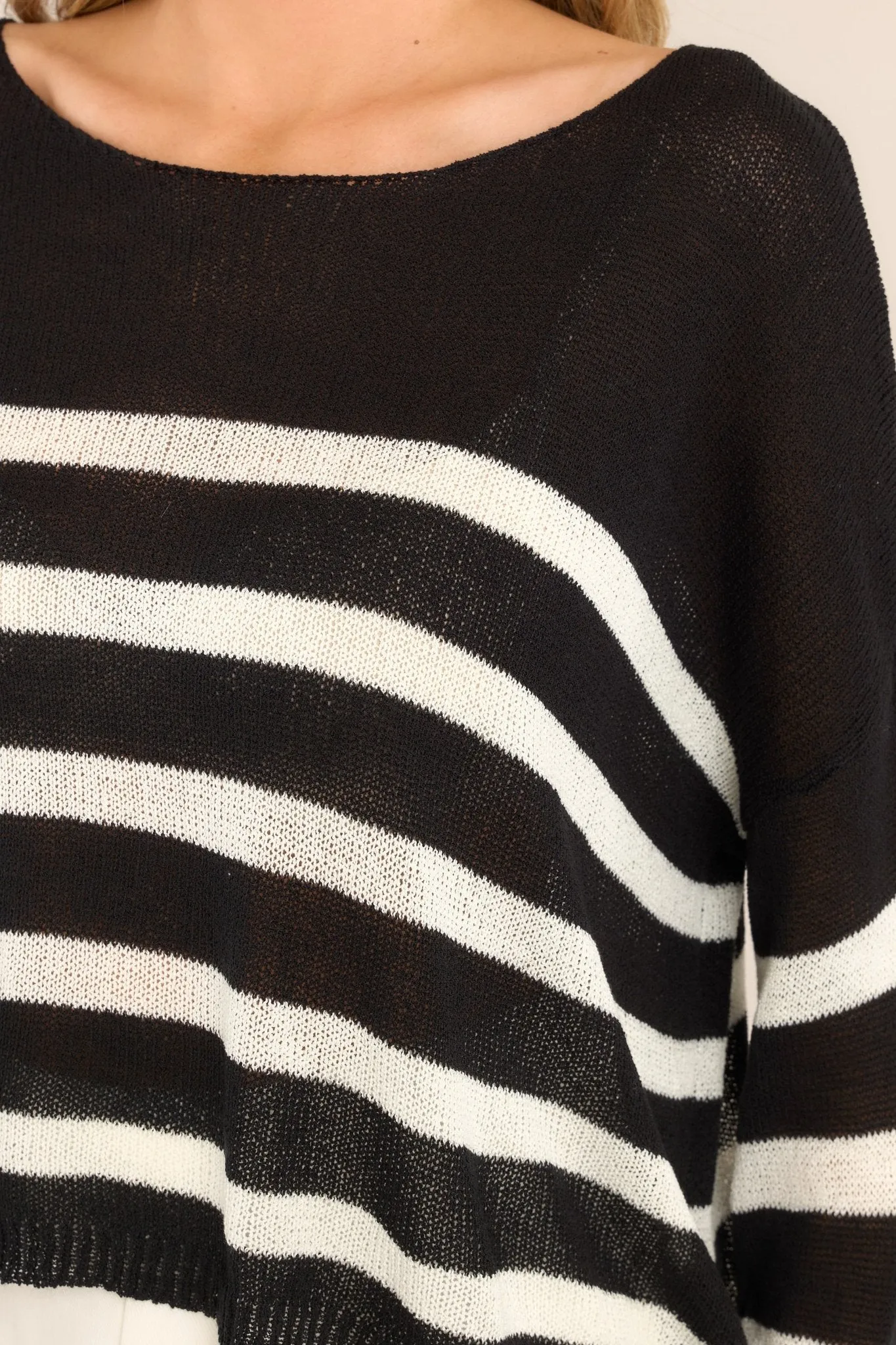 Burned Bridges Black Striped Sweater