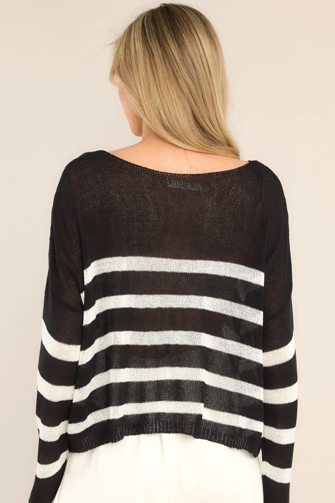 Burned Bridges Black Striped Sweater