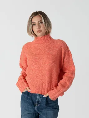 Calli Mockneck - Coral Marl