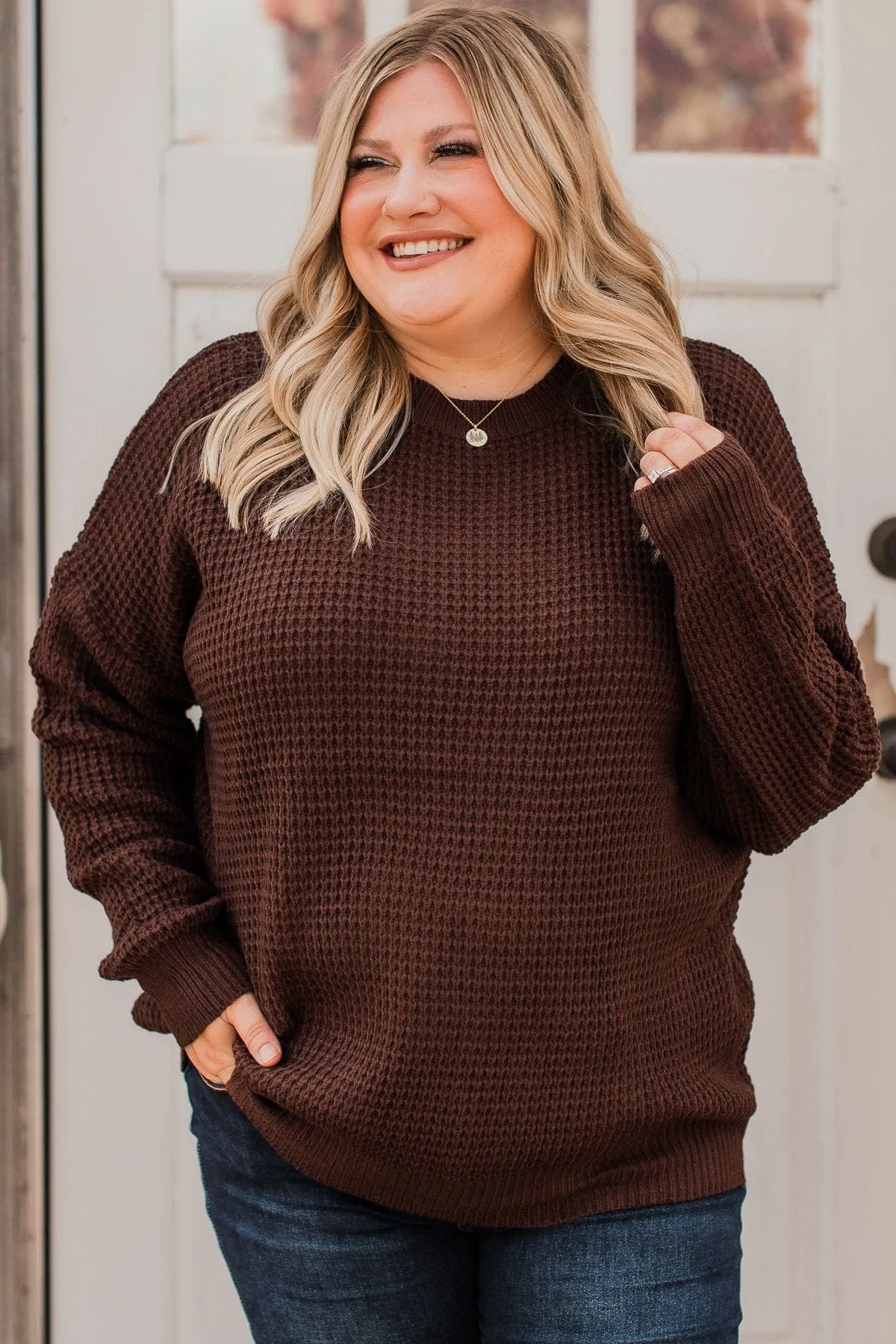 Captivating In Color Knit Sweater- Dark Brown