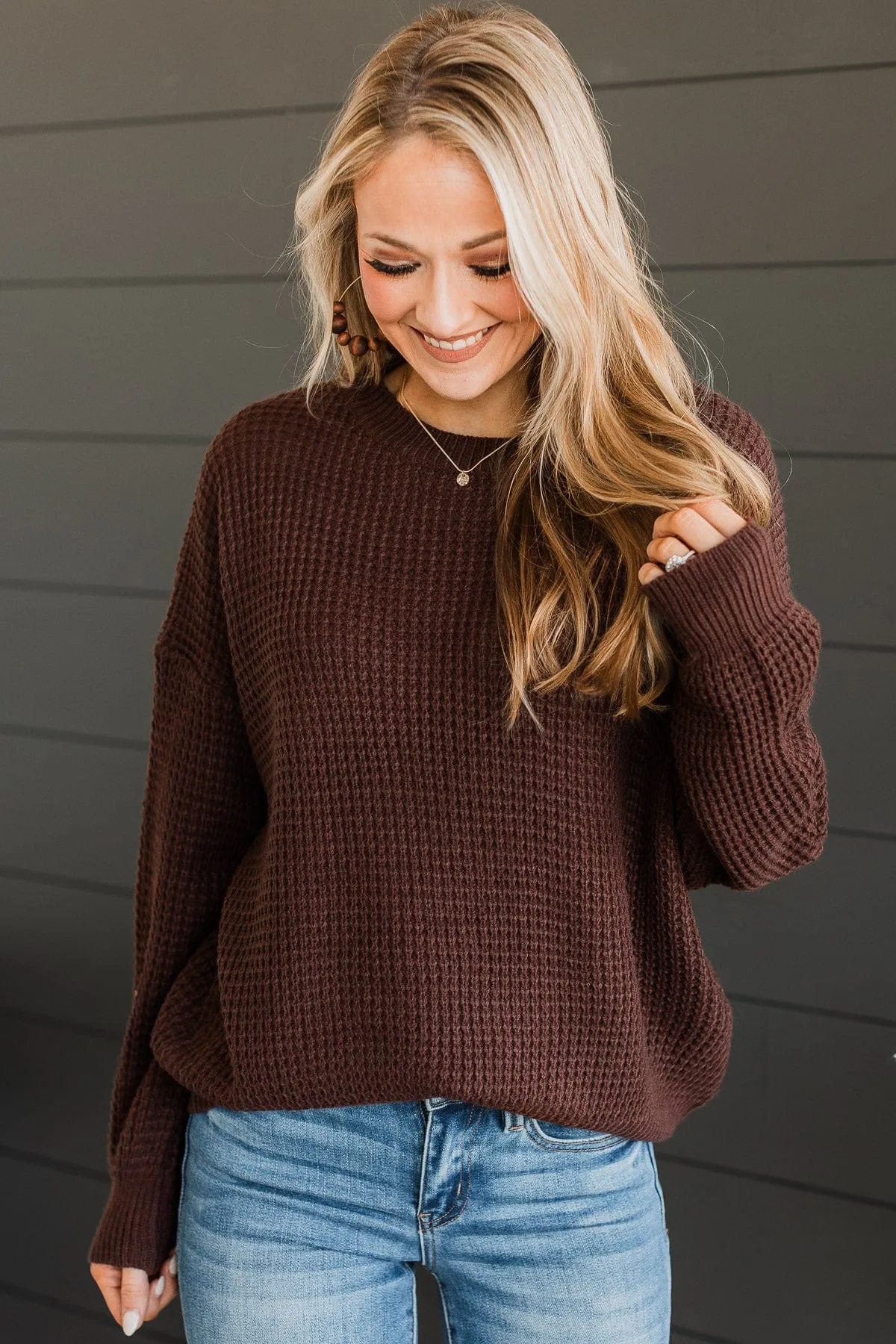 Captivating In Color Knit Sweater- Dark Brown