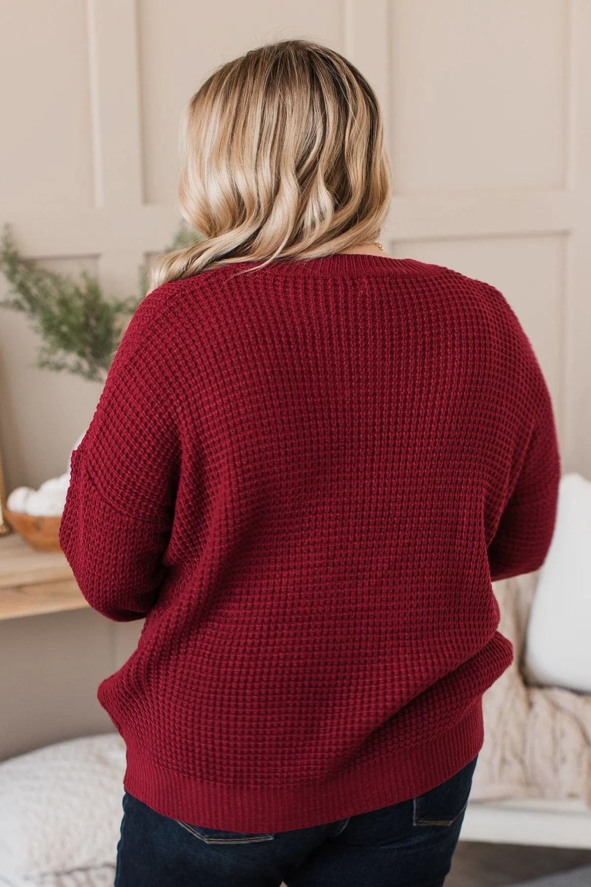 Captivating In Color Knit Sweater- Deep Red