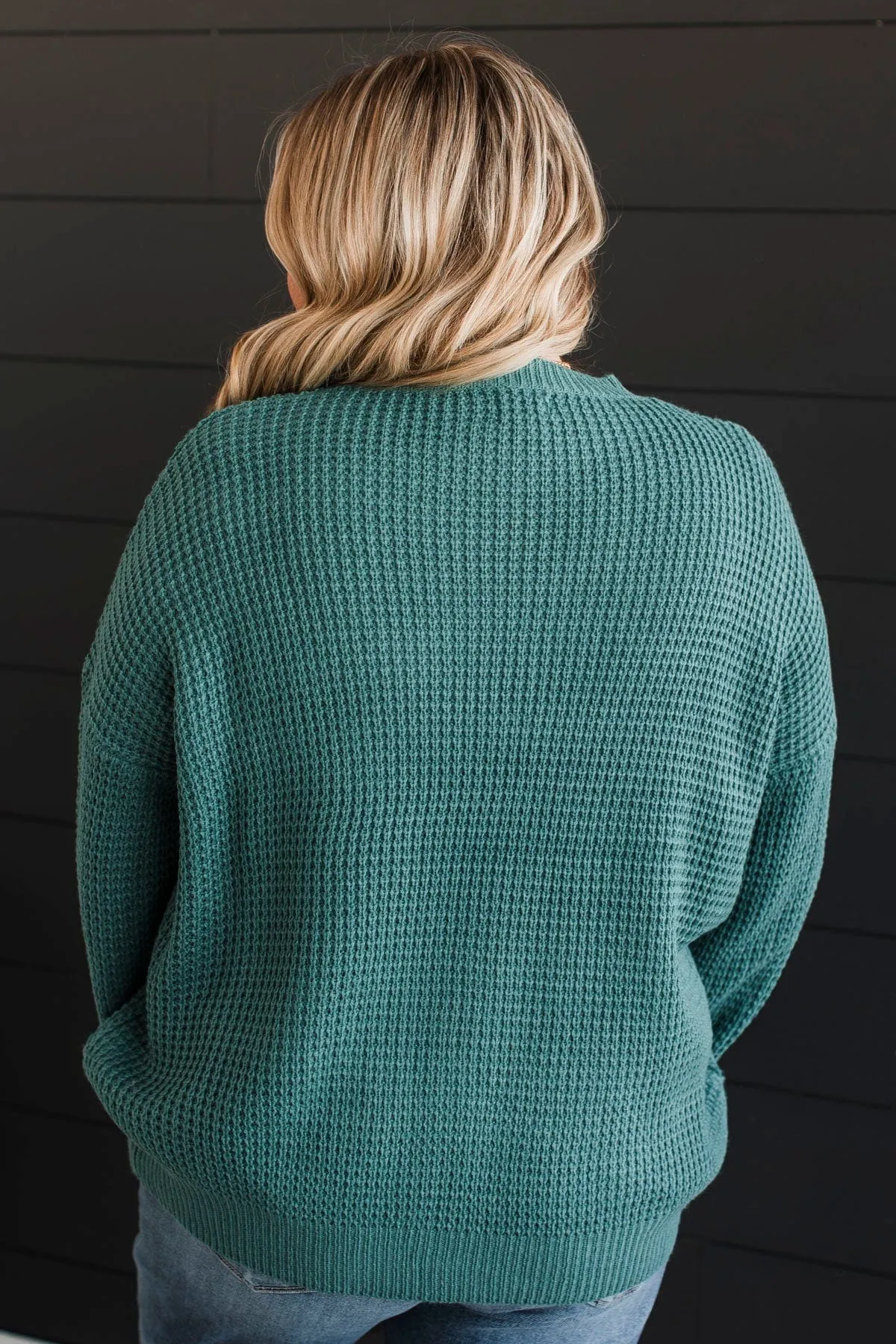 Captivating In Color Knit Sweater- Dusty Teal