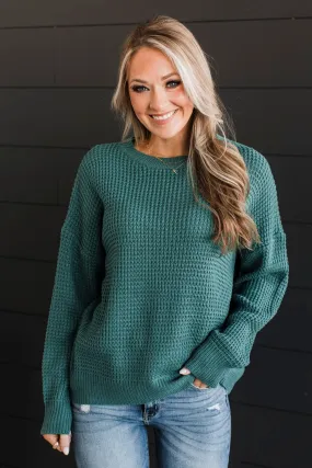 Captivating In Color Knit Sweater- Dusty Teal