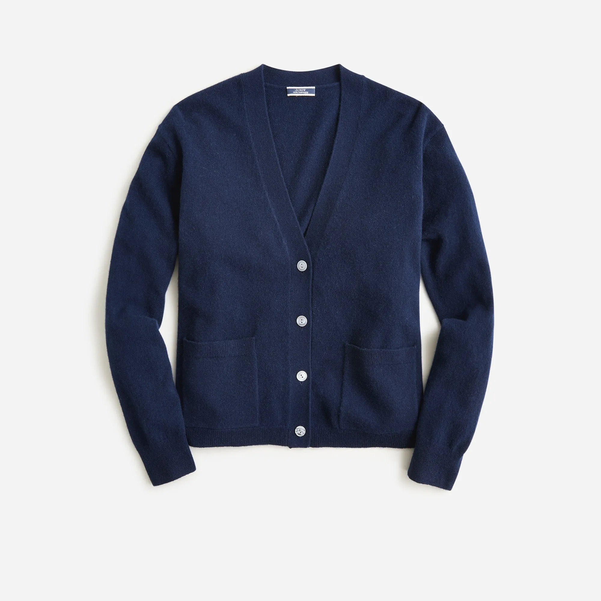 Cashmere patch-pocket cardigan sweater