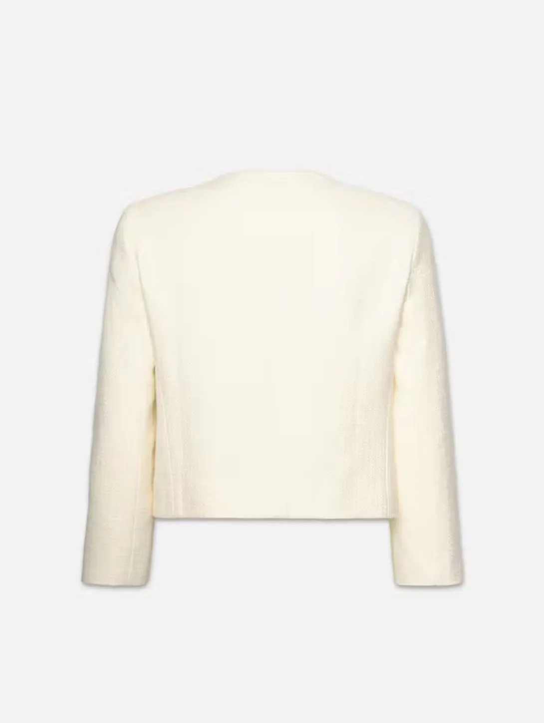 Collarless Button Jacket - Cream