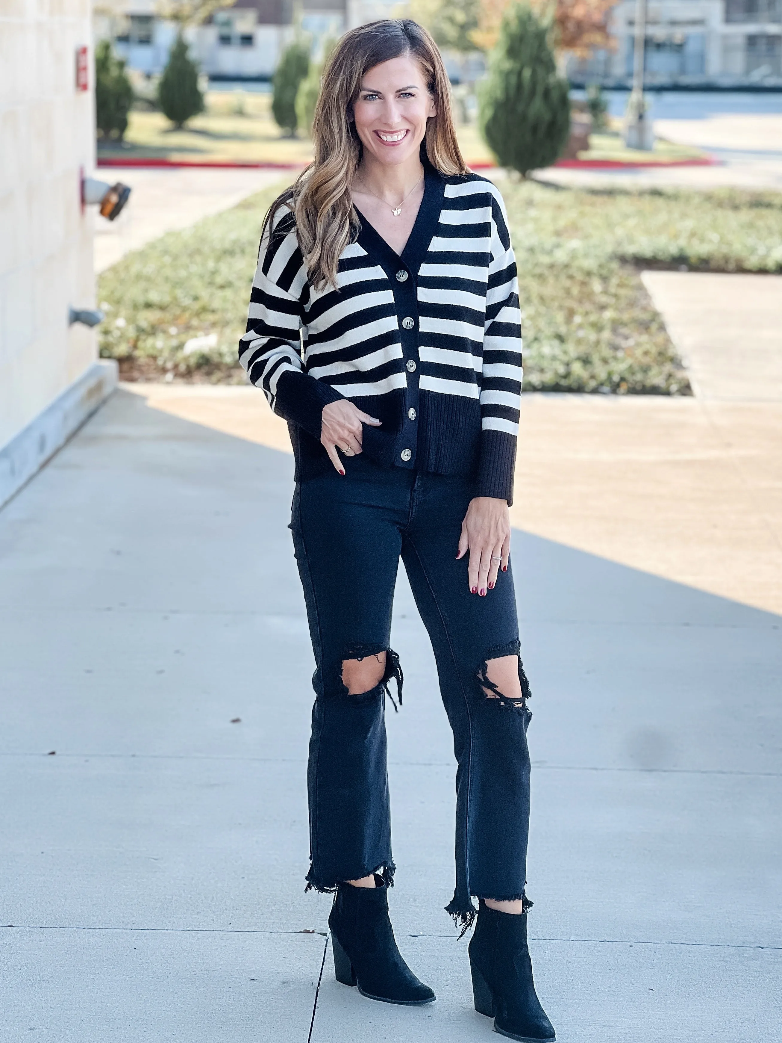 Crawford Stripe Cardigan Sweater