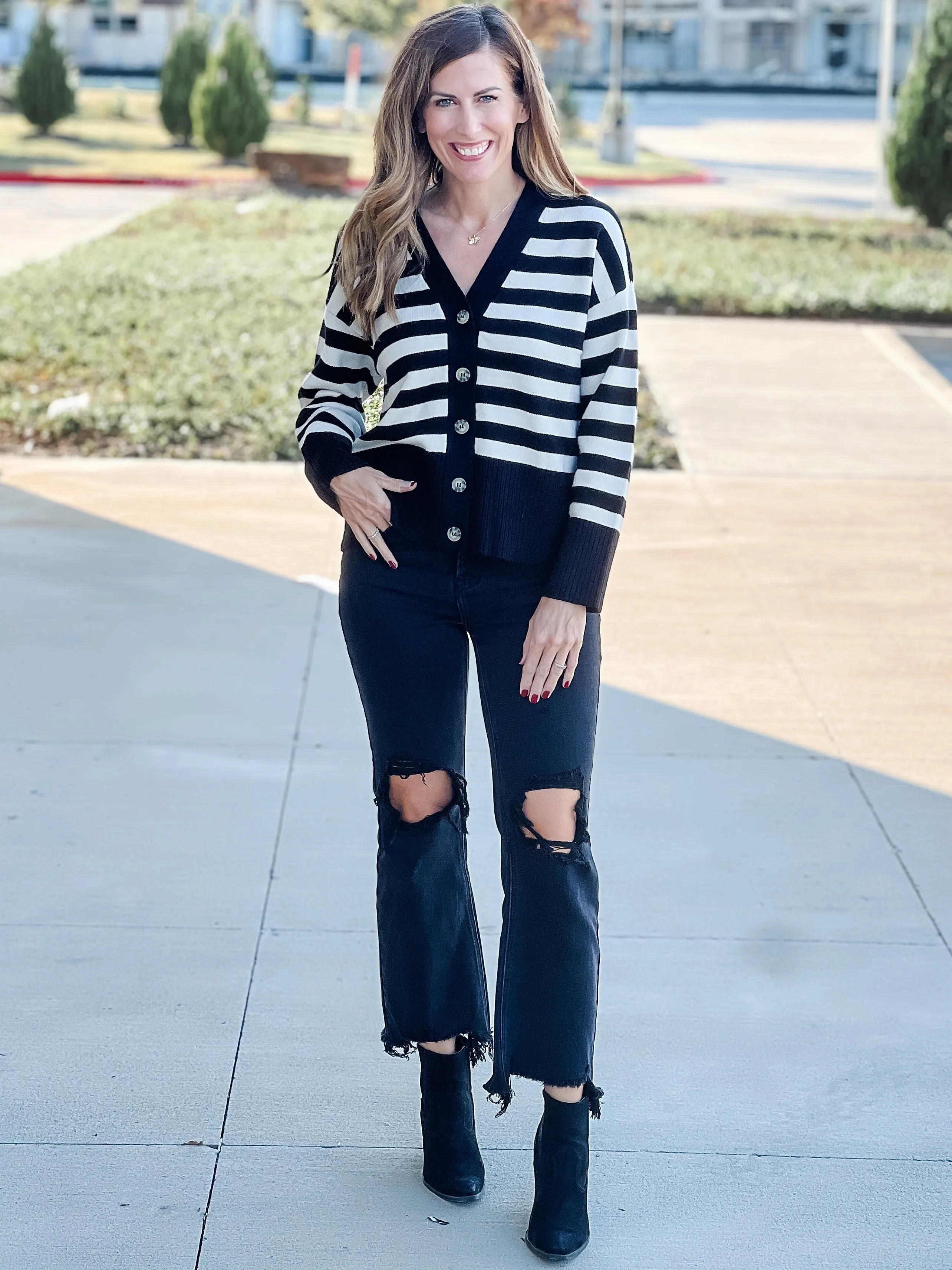 Crawford Stripe Cardigan Sweater