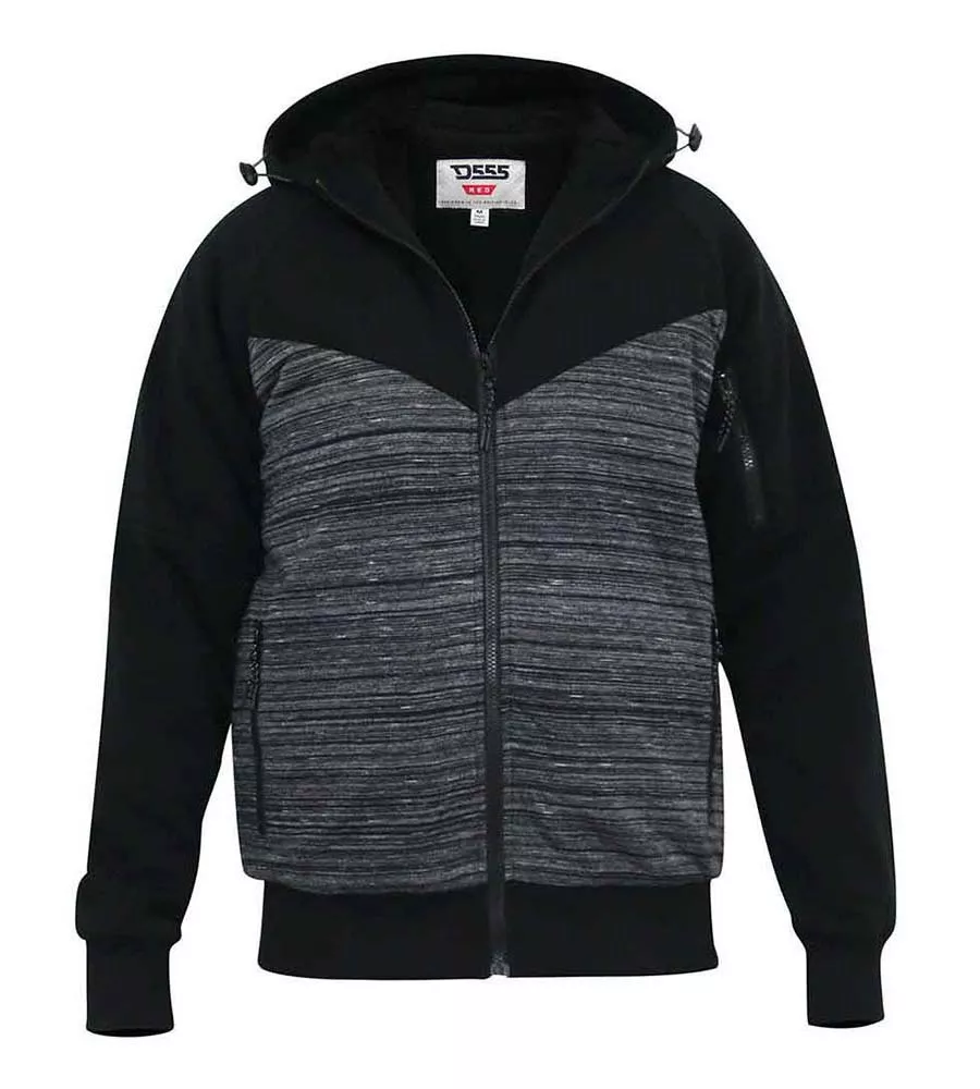 D555 Mens Zip Through Hoodie With Sherpa Lining (CLIPSTONE)