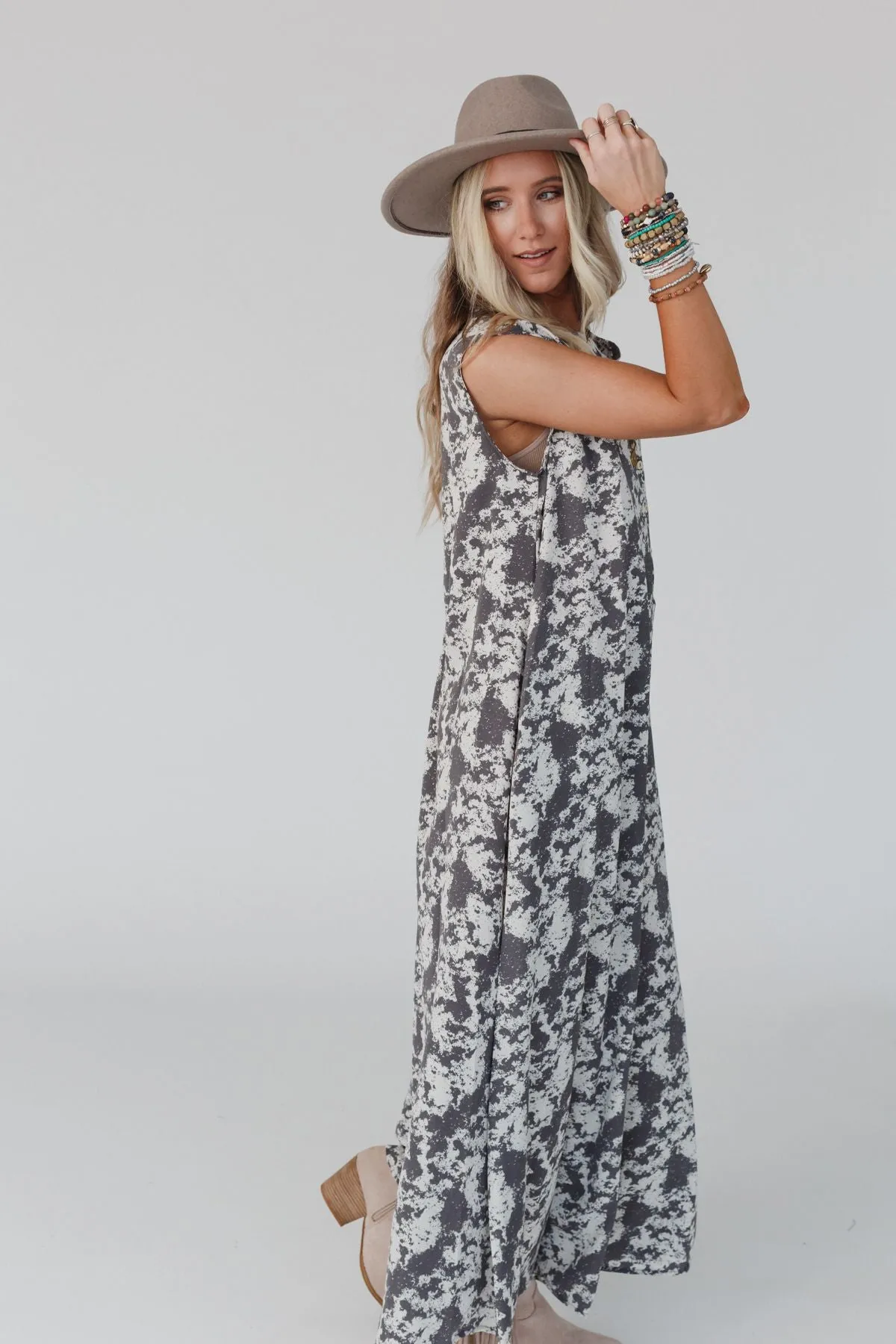 Daphne Printed Jumpsuit - Gray