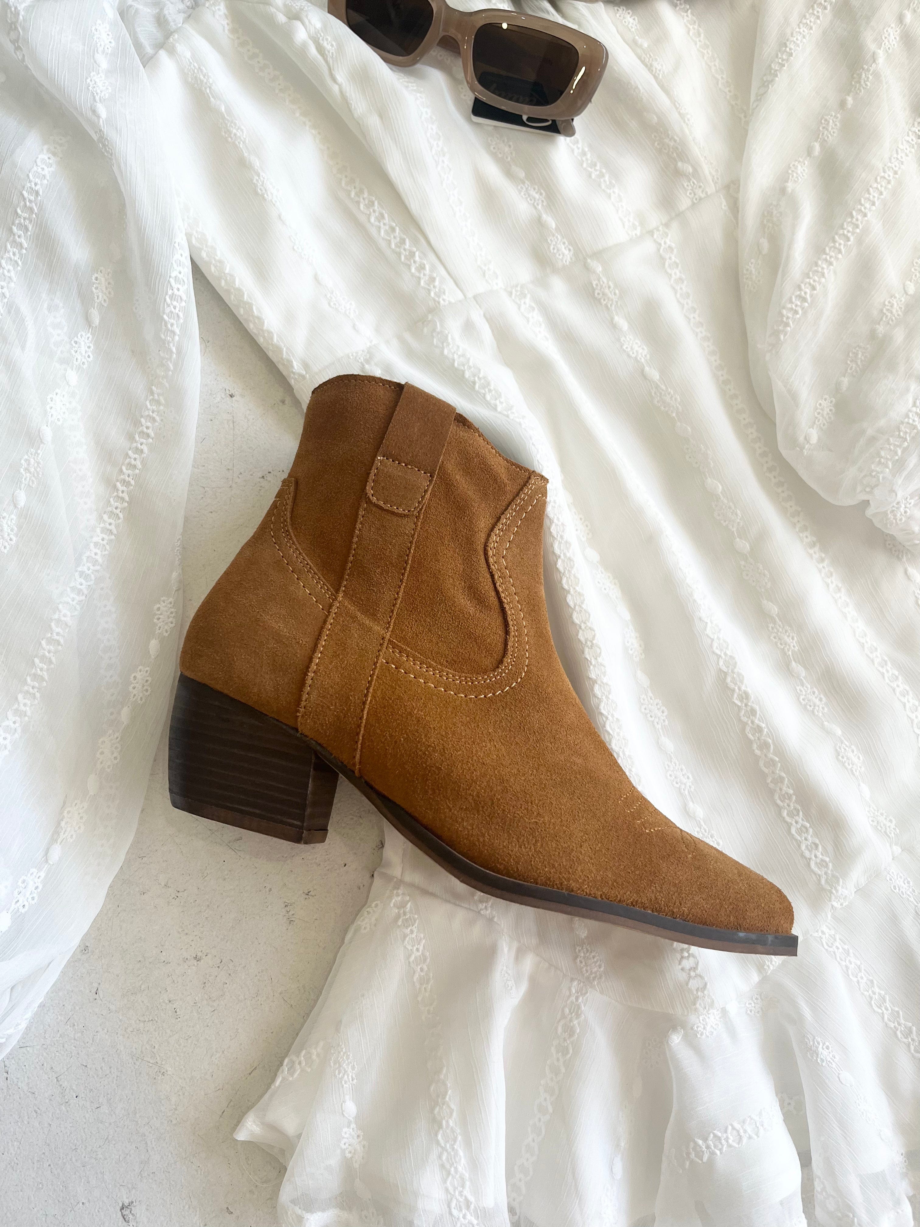 Dee Ankle Boots - Tan Suede