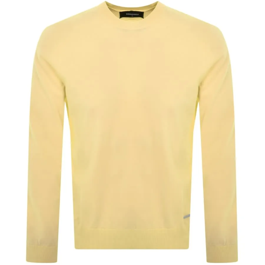 DSQUARED2 Crew Neck Knit Jumper Yellow