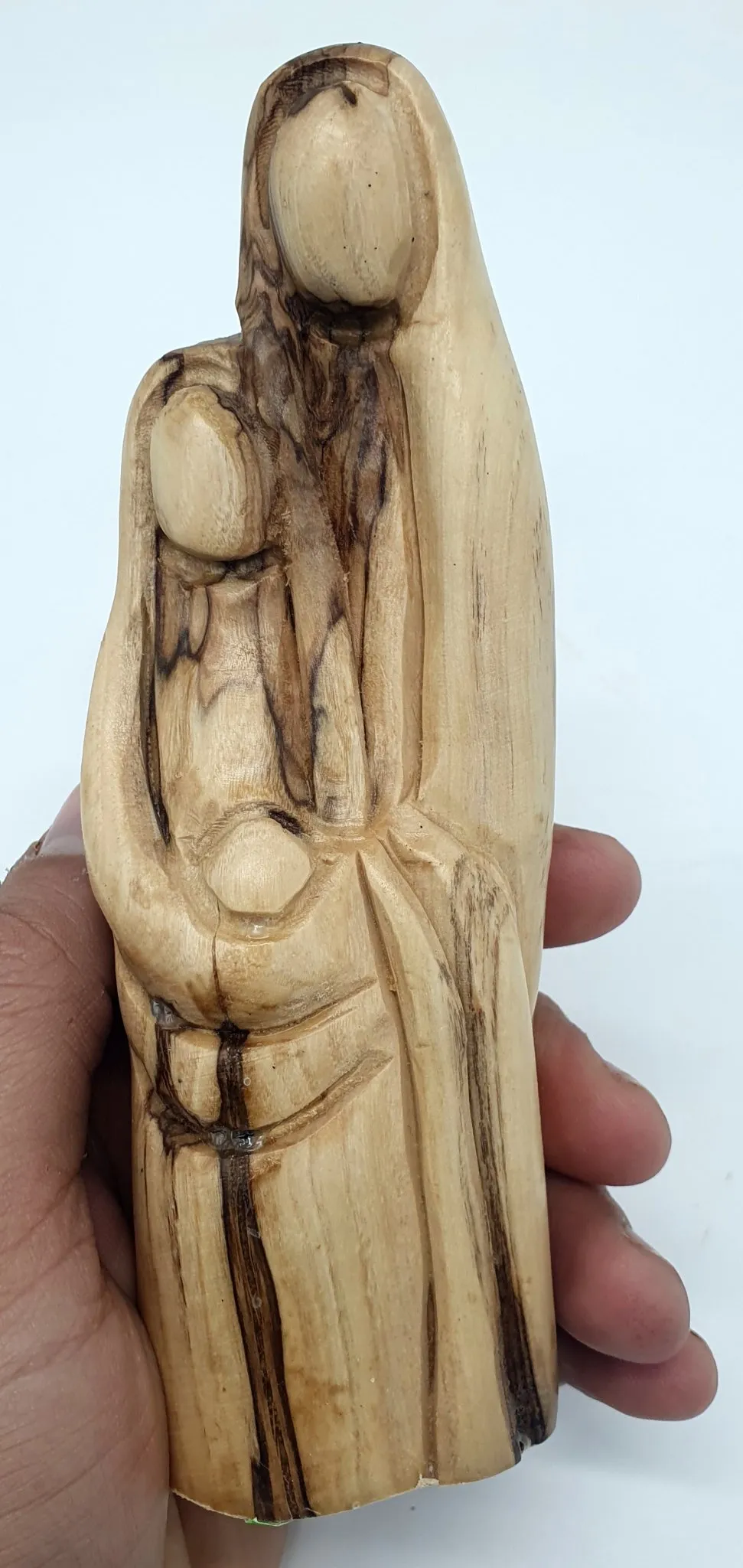 Elegant Handcrafted Holiday Art Olive Wood Statue for Christian Home Ornament