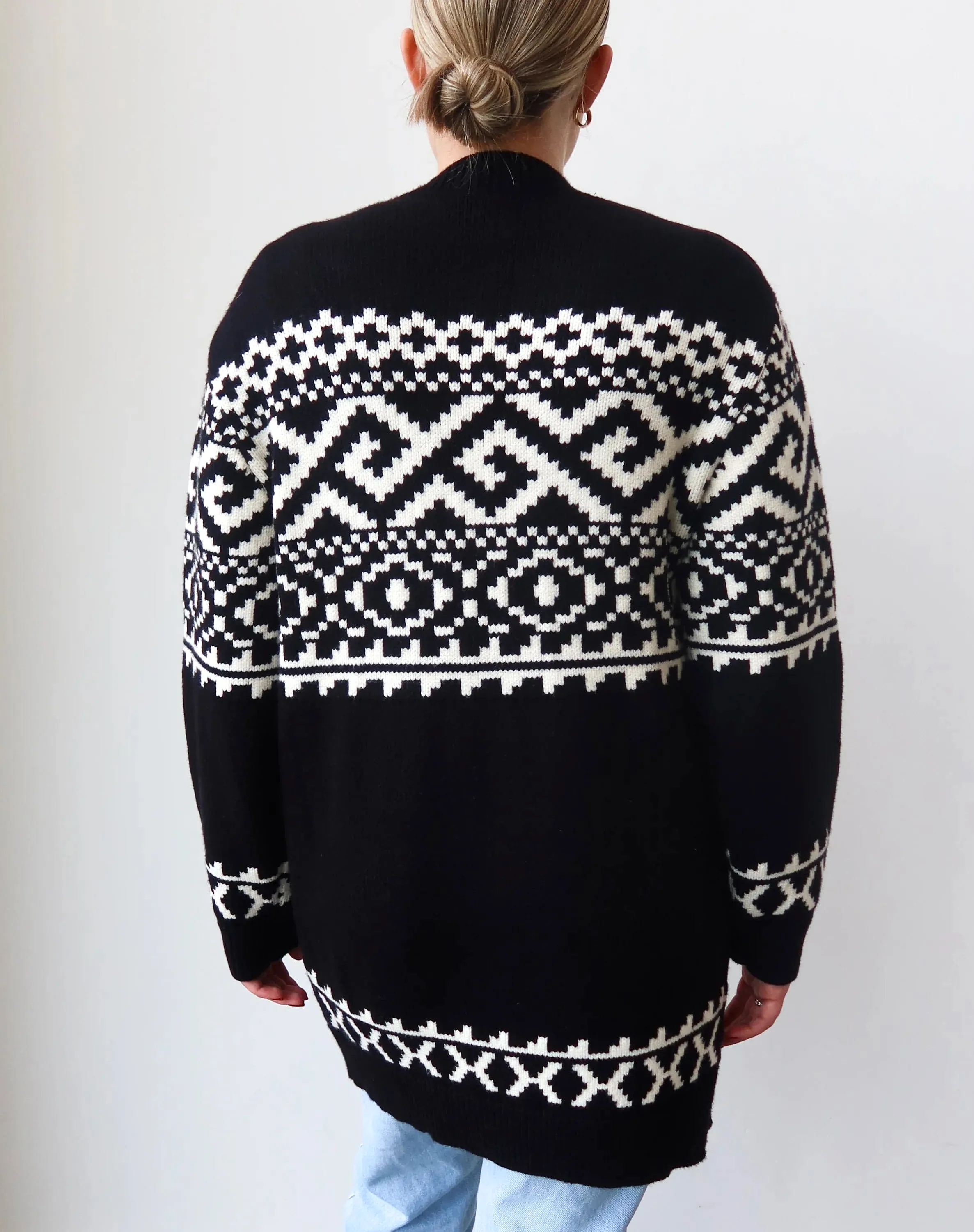 Fair Isle Oversized Knit Cardigan (SALE)