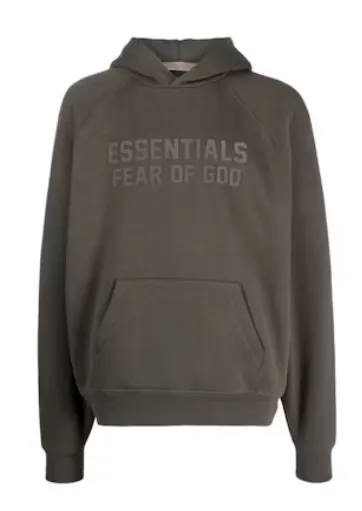 Fear of God Essentials Raglan Hoodie Gray Off Black