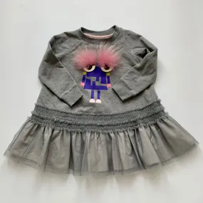 Fendi Grey Sweater Dress With Robot Motif: 4 Years