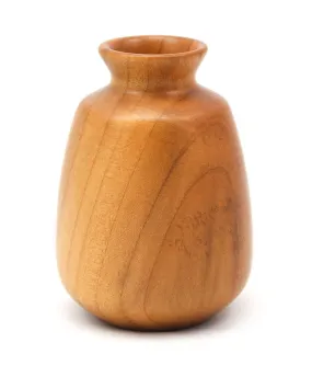 Figured Maple Fluted Squat- Shaped Vase